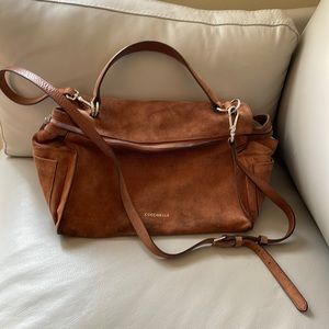 Coccinelle brown suede handbag/crossbody/shoulder bag